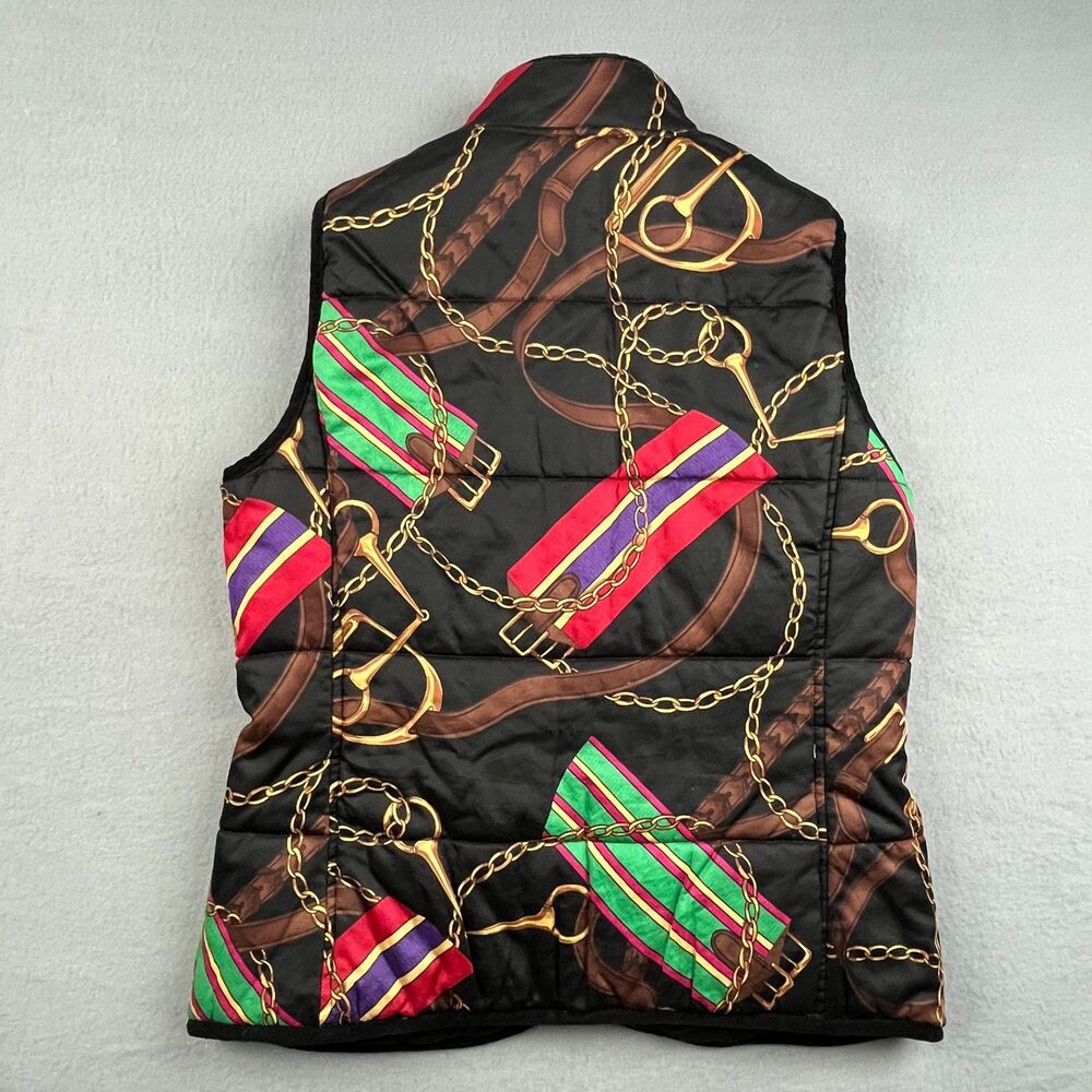 Ralph Lauren Reversible Quilted Vest Equestrian Crest Emblem Women's Small - Picture 5 of 9
